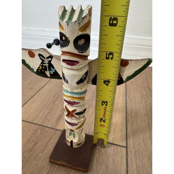 Vintage Hand Carved Pacific NW American Indian Totem Pole Souvenir MCM6” Fetish - Picture 11 of 12